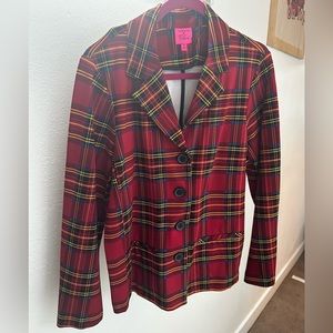 Betsy Johnson for Torrid Red Plaid School Jacket size 0